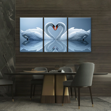 Load image into Gallery viewer, White Swan Couple With Love Heart-shaped Canvas Print Frames