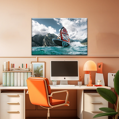 Windsurfing Lake Garda, Northern Italy Canvas Prints Of Photos