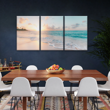 Load image into Gallery viewer, White Sand Beach With Calm Water at Sunset Wall Art
