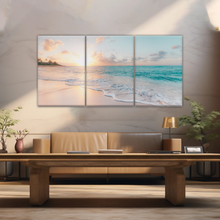 Load image into Gallery viewer, White Sand Beach With Calm Water at Sunset Wall Art