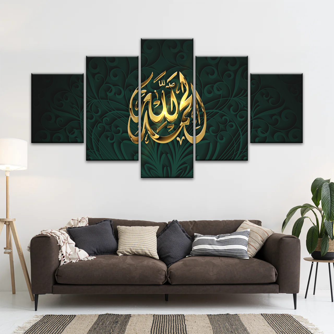 Religion Allah Islamic Gold Colored Quran Font Islamic Art Canvas Prints Home Decor