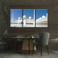Load image into Gallery viewer, Abu Dhabi Islamic Architecture White Mosque Under Sunlight Wall Art