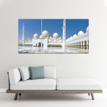 Load image into Gallery viewer, Abu Dhabi Islamic Architecture White Mosque Under Sunlight Wall Art