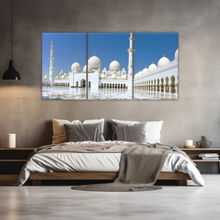 Load image into Gallery viewer, Abu Dhabi Islamic Architecture White Mosque Under Sunlight Wall Art