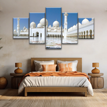 Load image into Gallery viewer, Abu Dhabi Islamic Architecture White Mosque Under Sunlight Wall Art