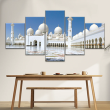 Load image into Gallery viewer, Abu Dhabi Islamic Architecture White Mosque Under Sunlight Wall Art