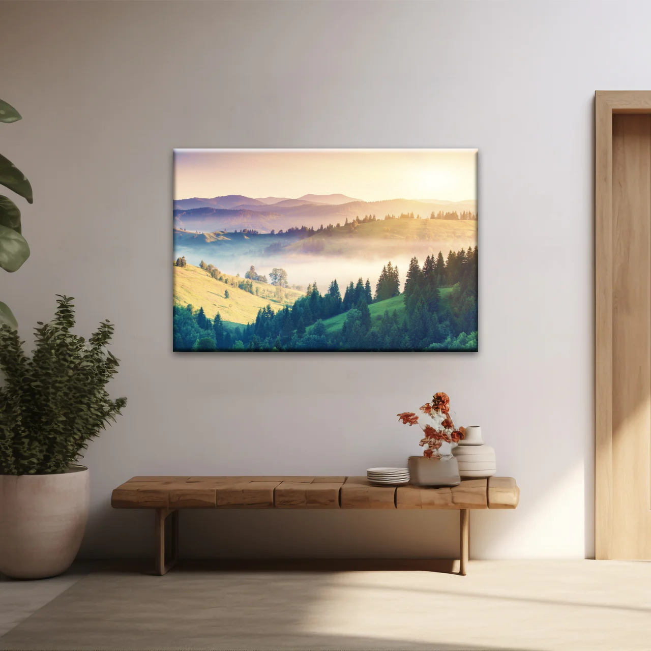 Nature Landscape Jungle Under Sunset Wall Art