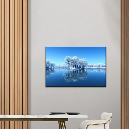 Snow-covered Trees on The Lake Wall Art
