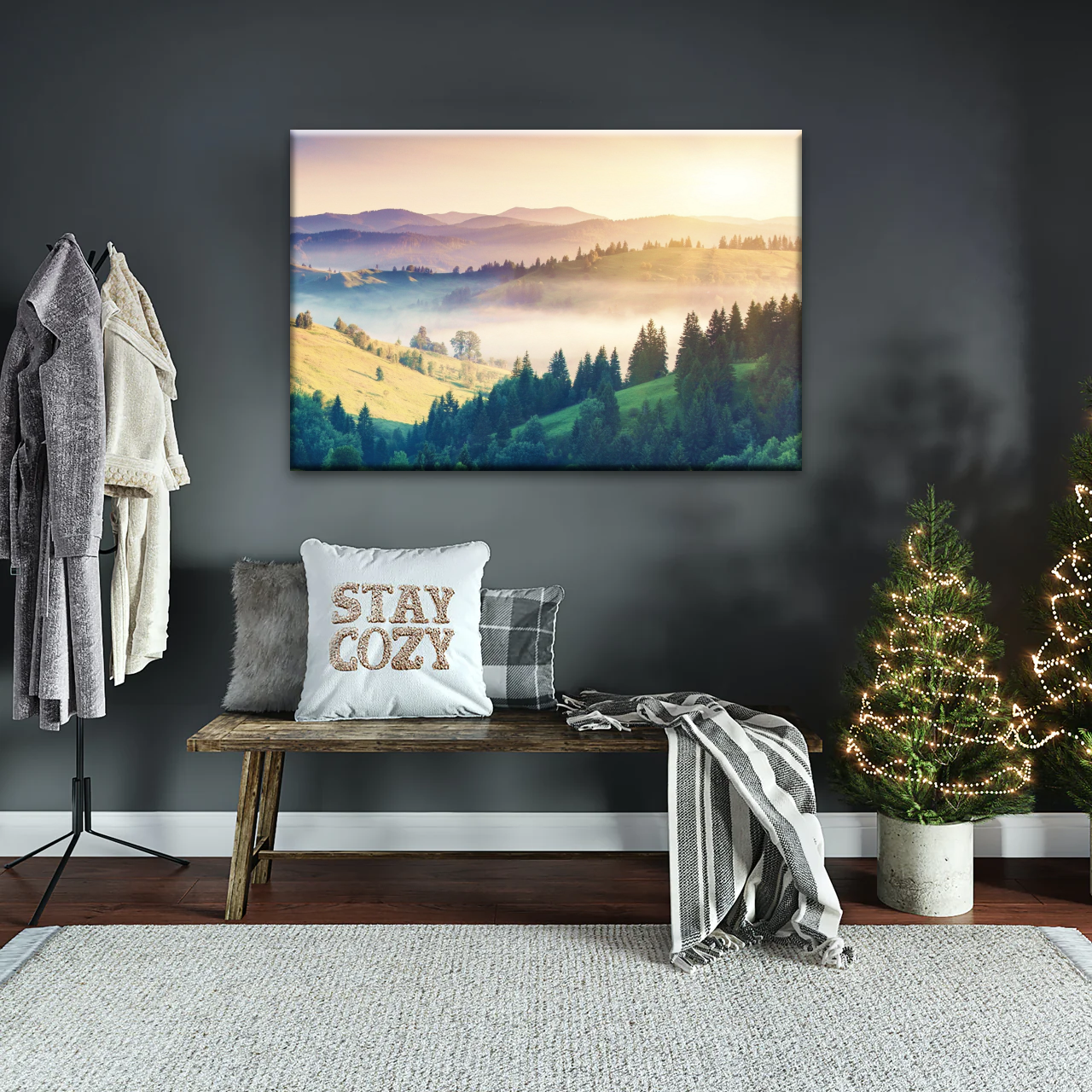 Nature Landscape Jungle Under Sunset Wall Art