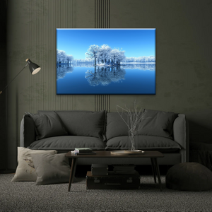 Snow-covered Trees on The Lake Wall Art