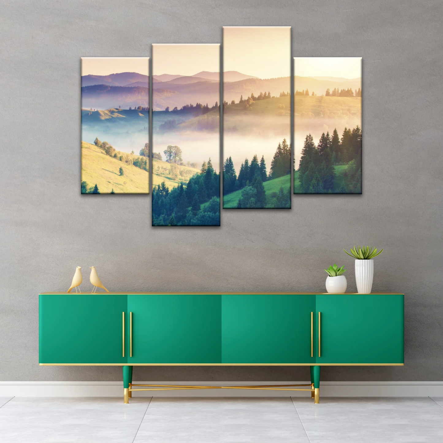 Nature Landscape Jungle Under Sunset Wall Art