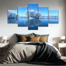Load image into Gallery viewer, Snow-covered Trees on The Lake Wall Art