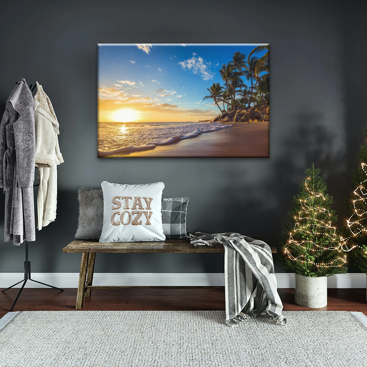 Beach In Summer Morning Canvas Picture Printing