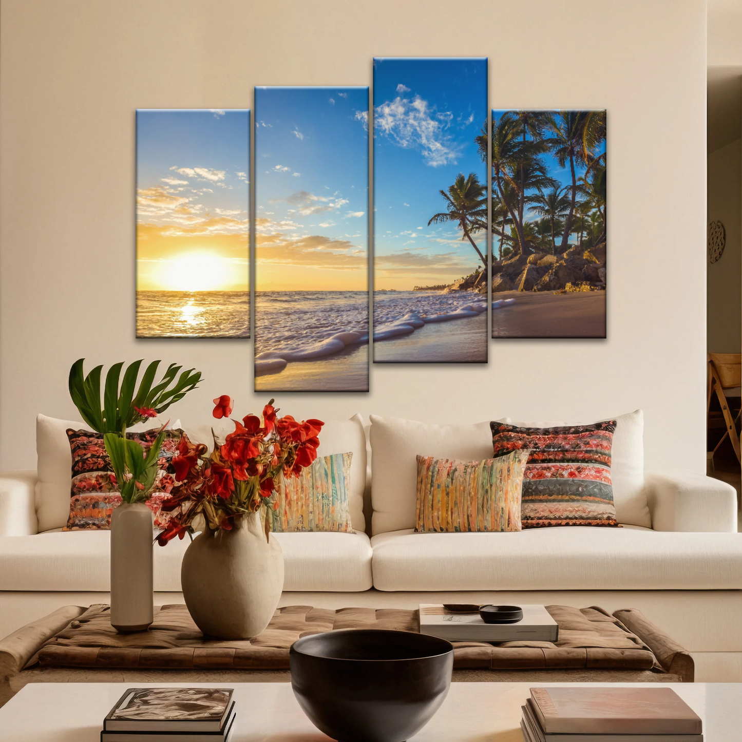 Beach In Summer Morning Canvas Picture Printing