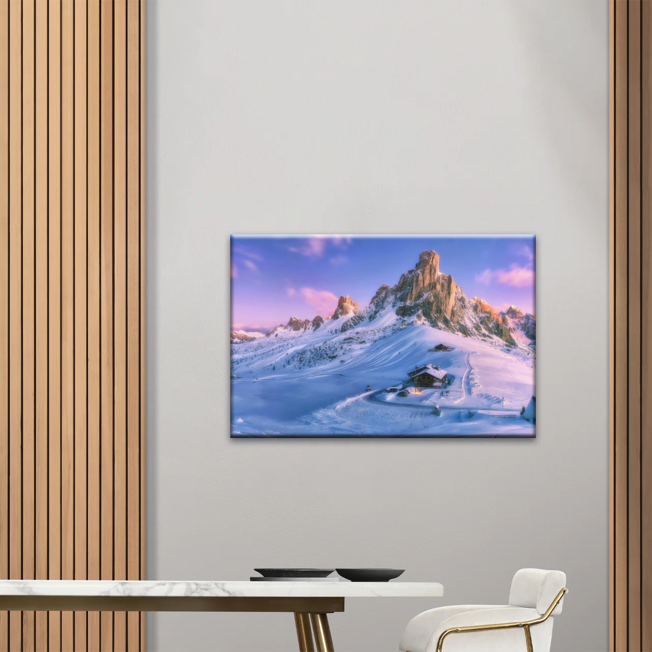 Winter Landscape Mountain Covered by Snow Wall Art