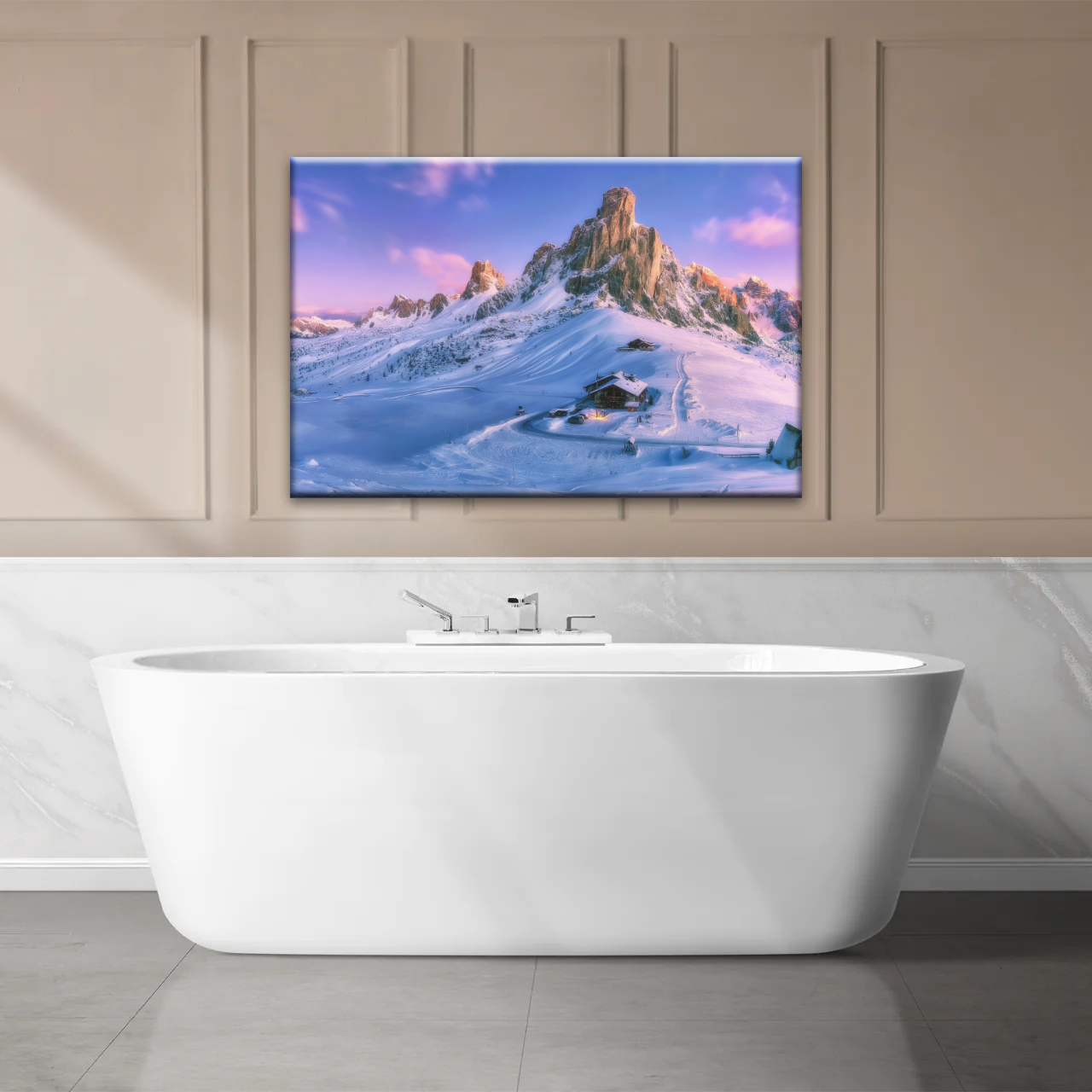 Winter Landscape Mountain Covered by Snow Wall Art