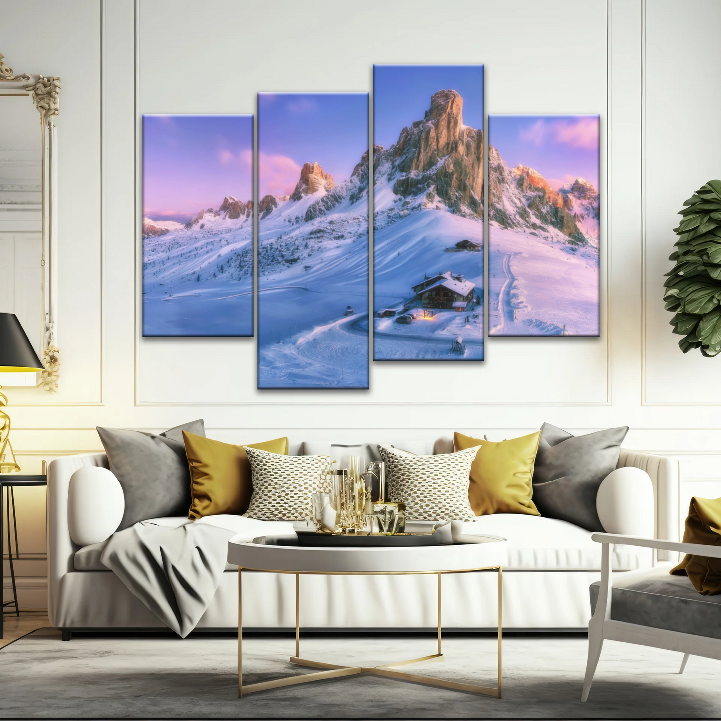 Winter Landscape Mountain Covered by Snow Wall Art