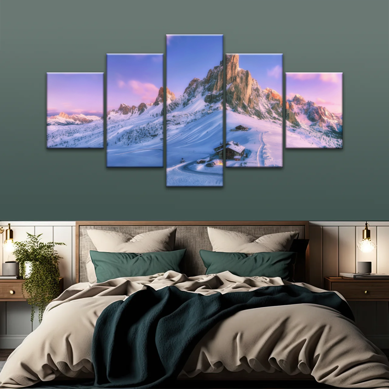 Winter Landscape Mountain Covered by Snow Wall Art