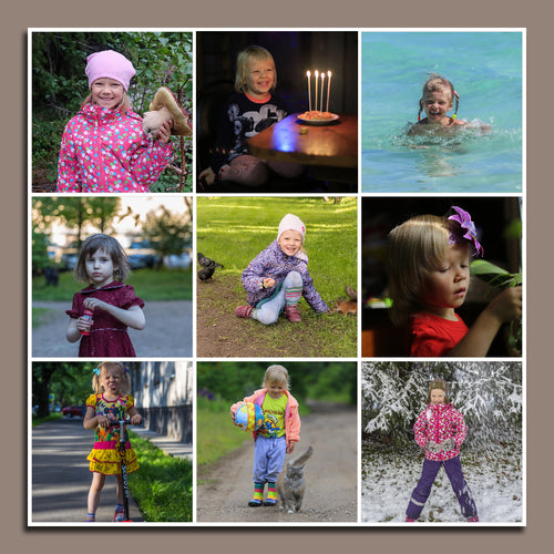 9 Photos Collage Canvas Square - Canvas Print Sale