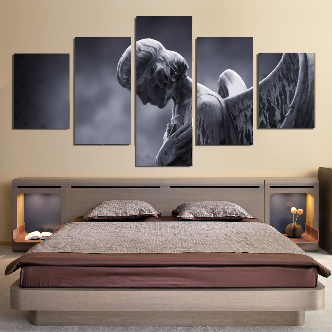 Angel Gloomy Moon Canvas Prints Wall Art Home Decor - Canvas Print Sale