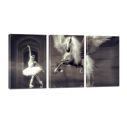 Dance Ballet Elegant Girl Dancer Horse Wing Hall Canvas Prints Home Decor Wall Art - Canvas Print Sale