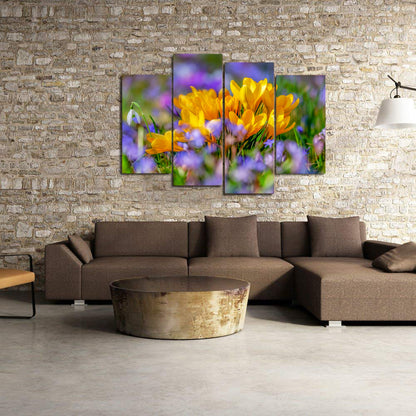 Crocus Flower Blossom Yellow Bloom Flora Canvas Prints Wall Art Home Decor - Canvas Print Sale