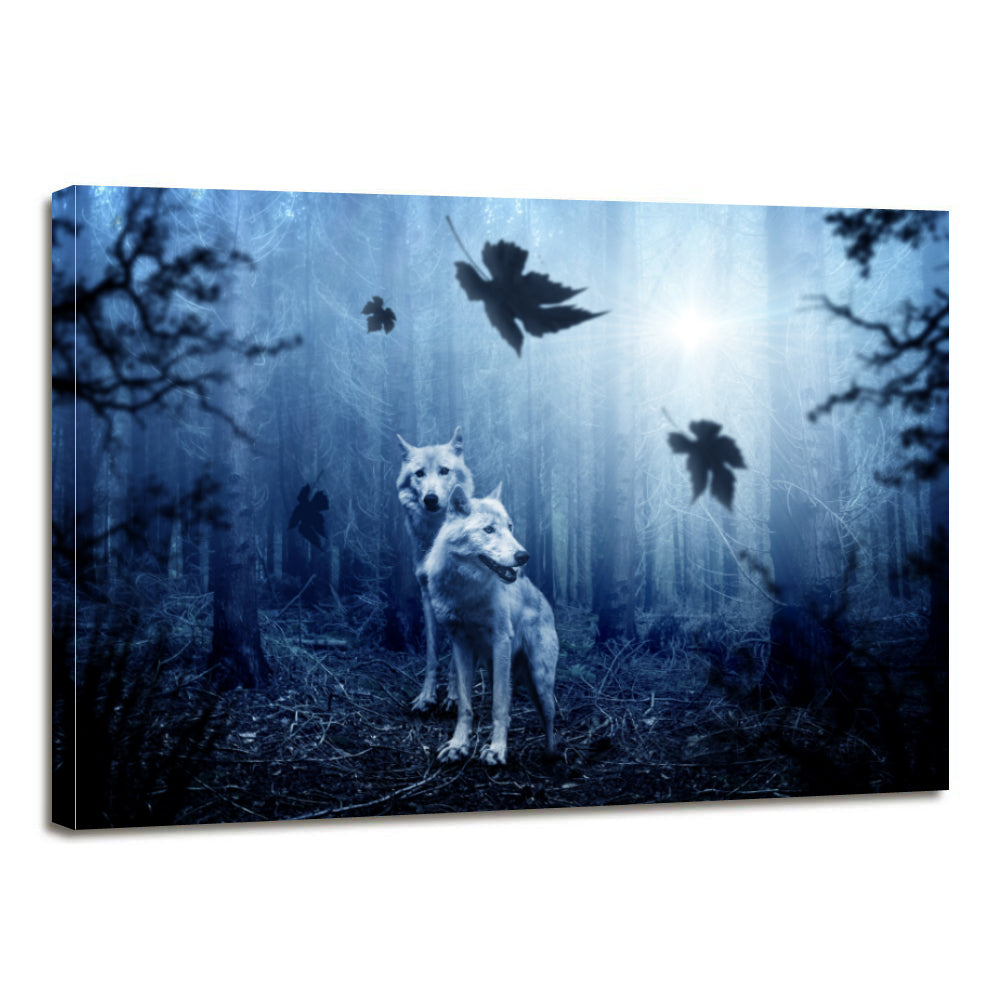 Dark Forest Wolf Predator Canvas Prints Home Decor Wall Art - Canvas Print Sale