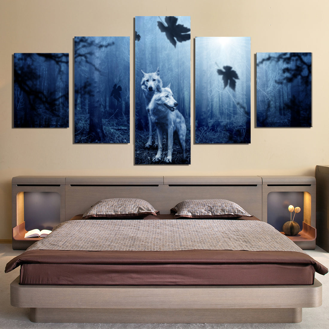 Dark Forest Wolf Predator Canvas Prints Home Decor Wall Art - Canvas Print Sale
