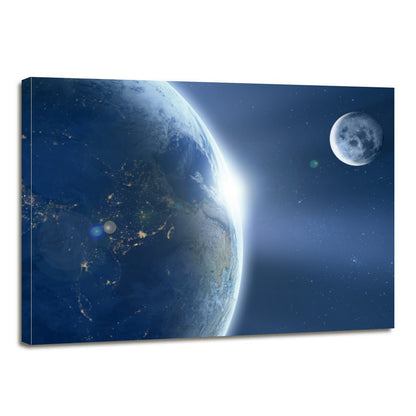Earth Moon Ache Sunrise Space Universe Astronomy Canvas Prints Wall Art Home Decor - Canvas Print Sale