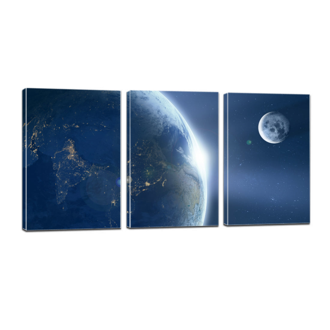 Earth Moon Ache Sunrise Space Universe Astronomy Canvas Prints Wall Art Home Decor - Canvas Print Sale