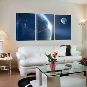 Earth Moon Ache Sunrise Space Universe Astronomy Canvas Prints Wall Art Home Decor - Canvas Print Sale