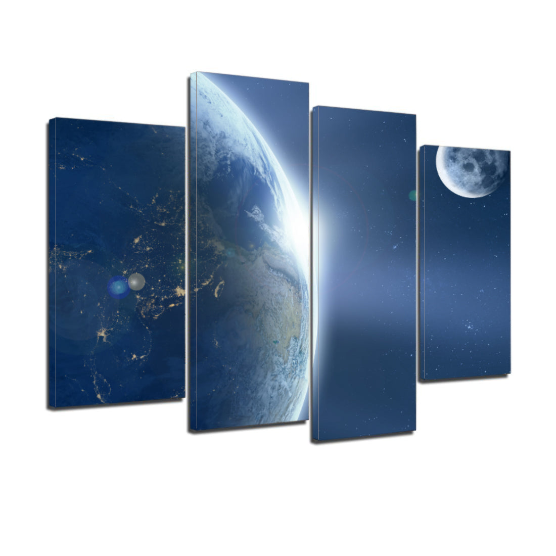 Earth Moon Ache Sunrise Space Universe Astronomy Canvas Prints Wall Art Home Decor - Canvas Print Sale