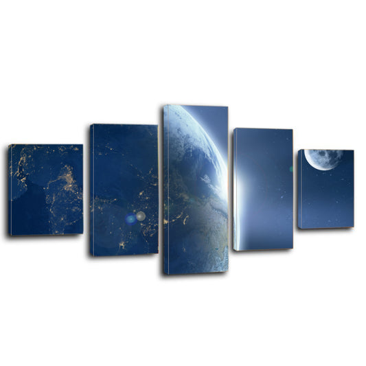 Earth Moon Ache Sunrise Space Universe Astronomy Canvas Prints Wall Art Home Decor - Canvas Print Sale