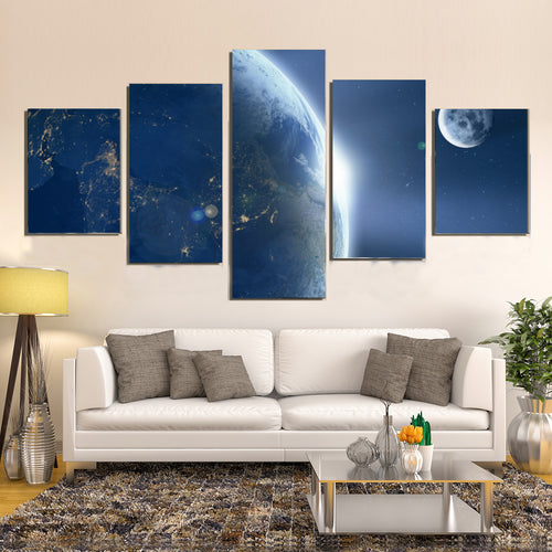 Earth Moon Ache Sunrise Space Universe Astronomy Canvas Prints Wall Art Home Decor - Canvas Print Sale
