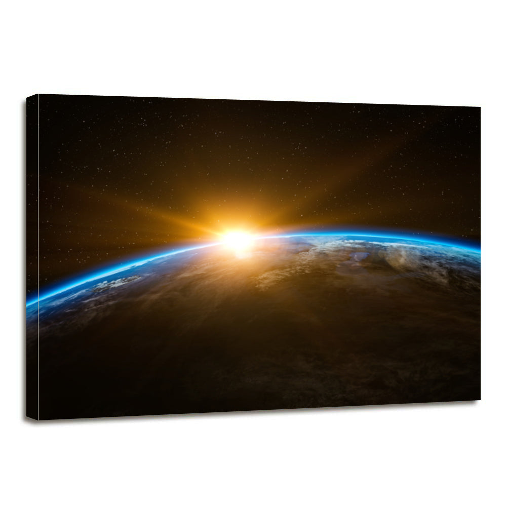Space Earth Sunrise Canvas Prints Home Decor Wall Art - Canvas Print Sale