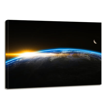 Outer Space Globe World Earth Sunrise Canvas Prints Wall Art Home Decor - Canvas Print Sale