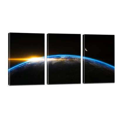 Outer Space Globe World Earth Sunrise Canvas Prints Wall Art Home Decor - Canvas Print Sale