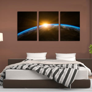 Space Earth Sunrise Canvas Prints Home Decor Wall Art - Canvas Print Sale