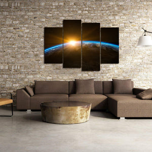 Space Earth Sunrise Canvas Prints Home Decor Wall Art - Canvas Print Sale