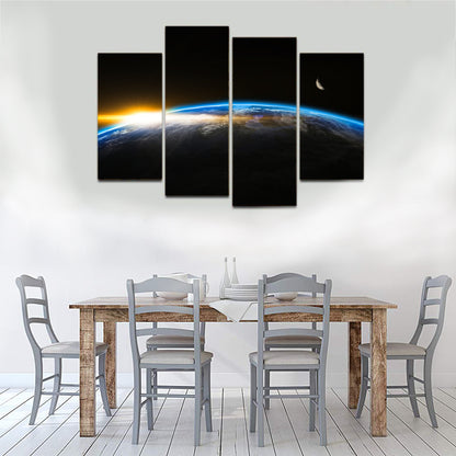 Outer Space Globe World Earth Sunrise Canvas Prints Wall Art Home Decor - Canvas Print Sale