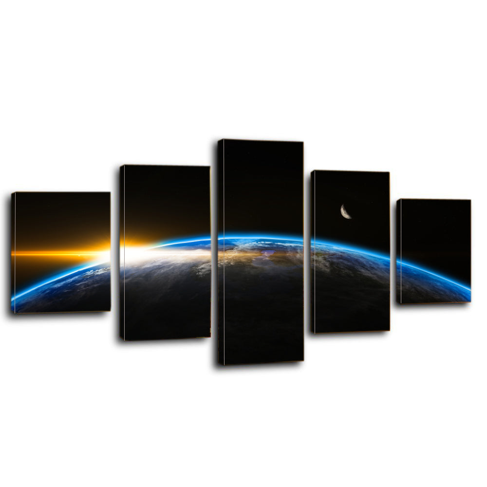 Outer Space Globe World Earth Sunrise Canvas Prints Wall Art Home Decor - Canvas Print Sale