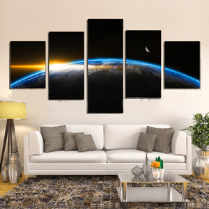 Outer Space Globe World Earth Sunrise Canvas Prints Wall Art Home Decor - Canvas Print Sale