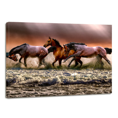 Fauna Horses Galloping Canvas Prints Wall Art Home Decor - Canvas Print Sale