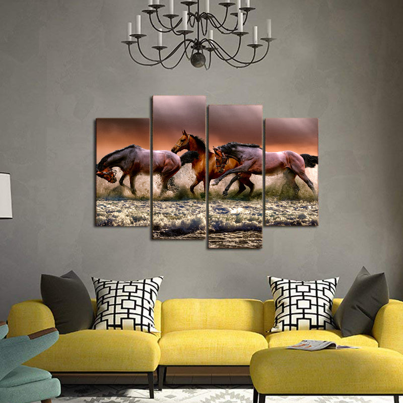 Fauna Horses Galloping Canvas Prints Wall Art Home Decor - Canvas Print Sale