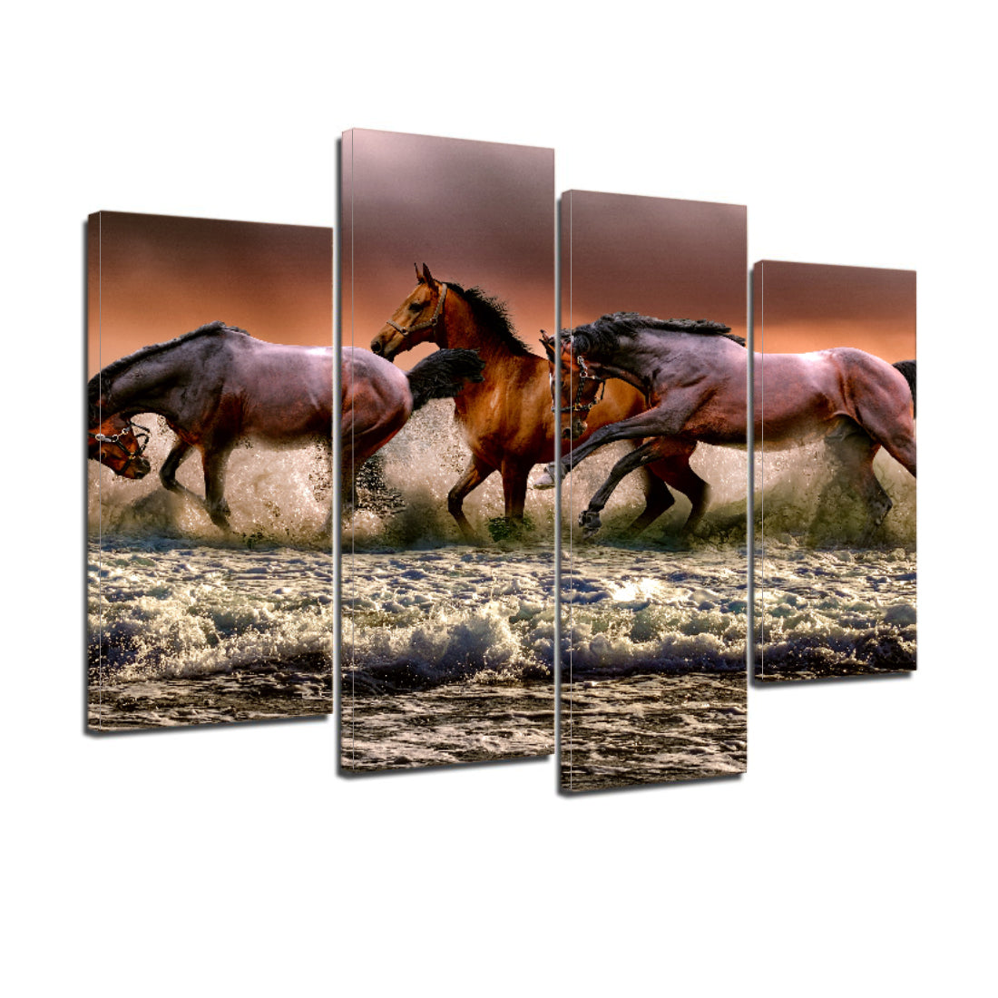 Fauna Horses Galloping Canvas Prints Wall Art Home Decor - Canvas Print Sale