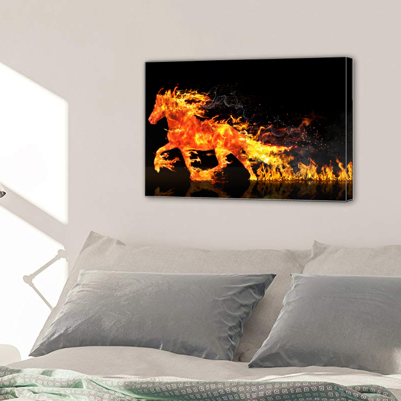 Fire Horse Running Canvas Prints Home Decor Wall Art - Canvas Print Sale