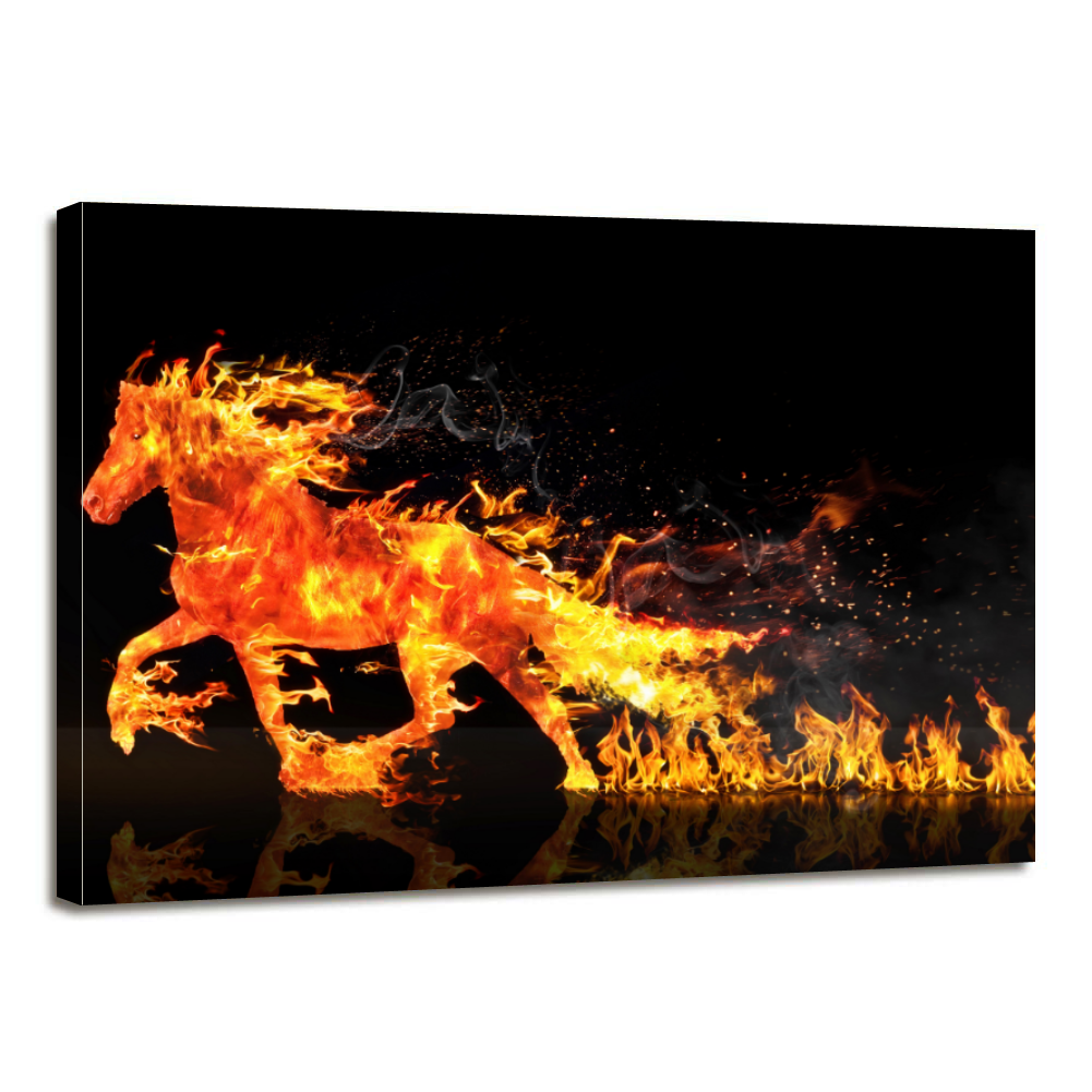 Fire Horse Running Canvas Prints Home Decor Wall Art - Canvas Print Sale