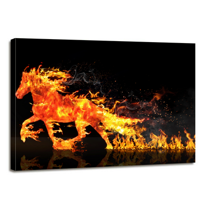 Fire Horse Running Canvas Prints Home Decor Wall Art - Canvas Print Sale