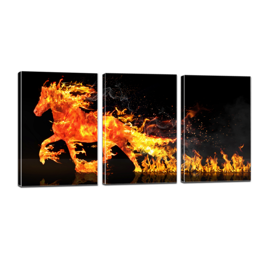 Fire Horse Running Canvas Prints Home Decor Wall Art - Canvas Print Sale