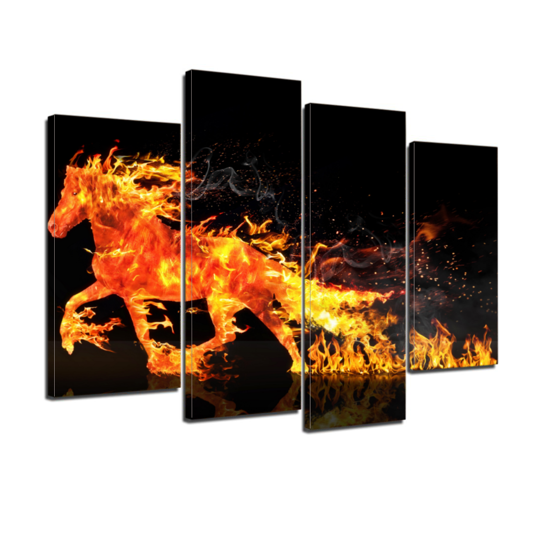 Fire Horse Running Canvas Prints Home Decor Wall Art - Canvas Print Sale